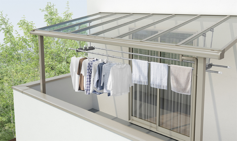 日当たりと風通しの良い2階を洗濯物干しスペースにすることも可能。