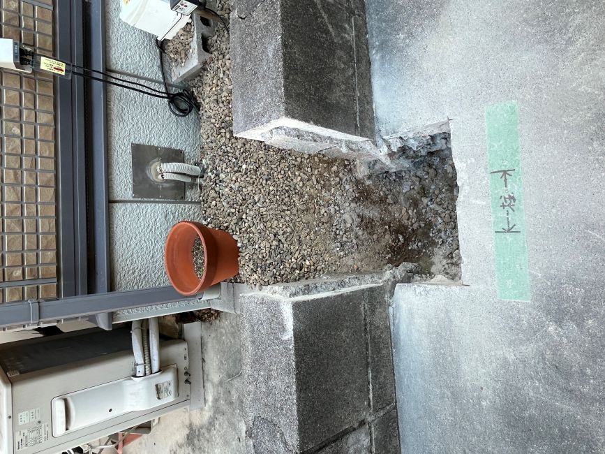 【施工中】ブロック+基礎カットしました